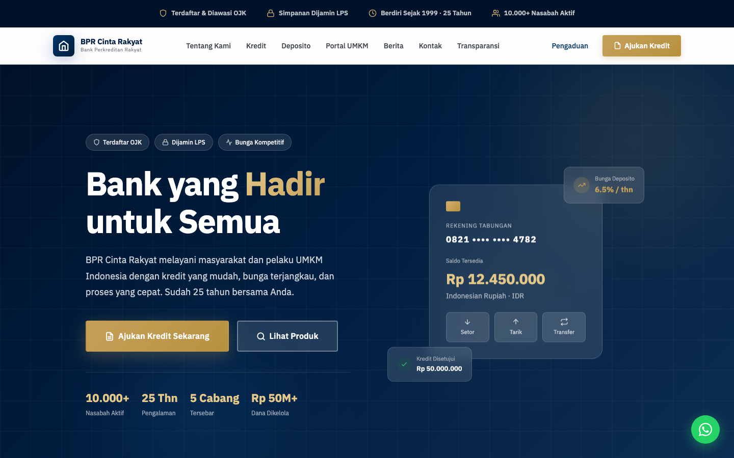 BPR Cinta Rakyat banking website by NADI