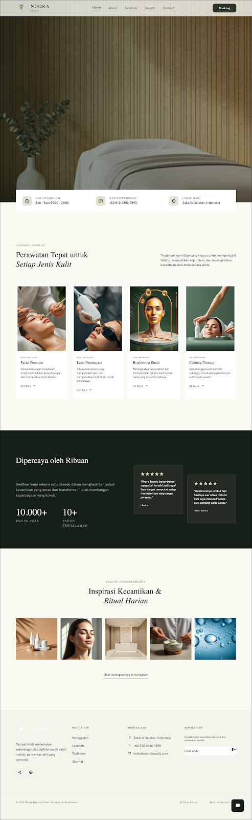 Noora Beauty Clinic website